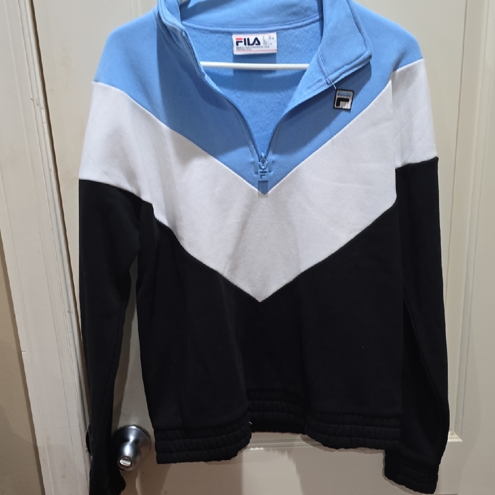 Fila Tri-Color Quarter-Zip Top size large